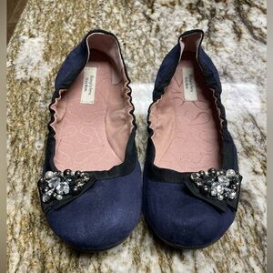 Simply Vera Vera Wang Dark Blue & Black Accents Flats with Embellishment